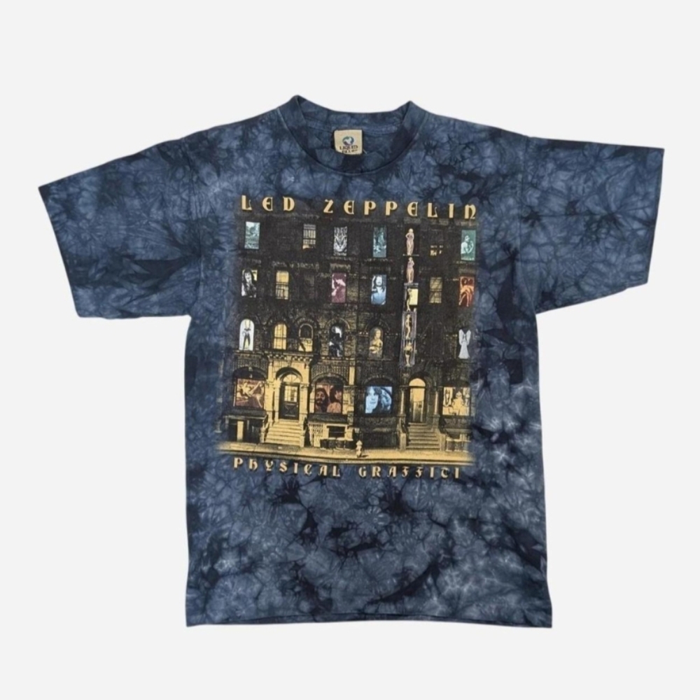 Vintage‎ 90’s Liquid Blue Led Zeppelin Physical Graffiti Band Tee Size Medium